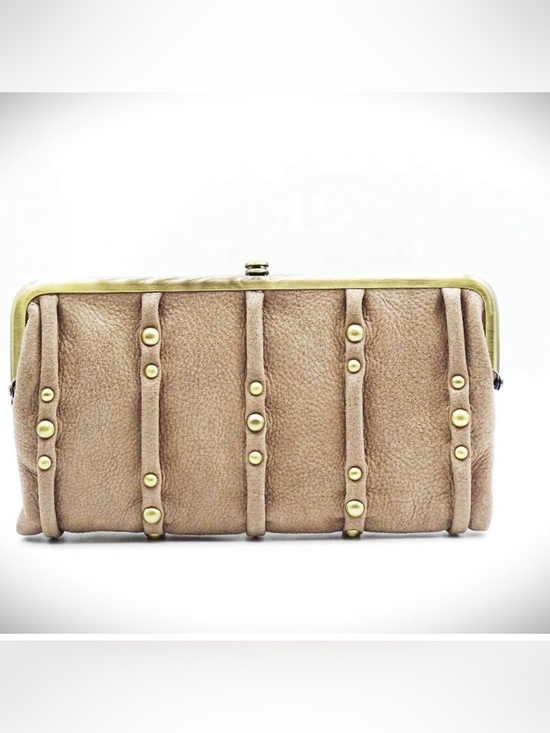 HOBO Handbags - HOBO Lauren Pleated Hazel Color Leather Studded Clutch Wallet